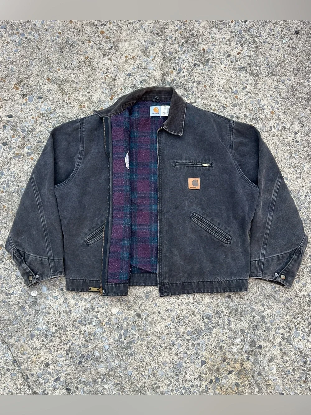 VTG Rare 90’s Carhartt Detroit Jacket J43 ONX Black Size XL USA